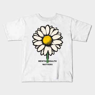 Vintage Mental health matters daisy Kids T-Shirt